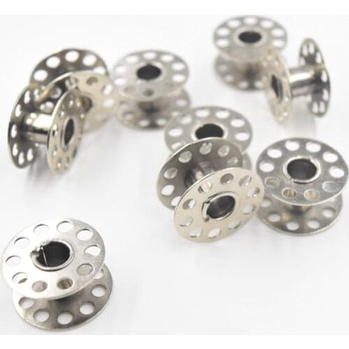 10Pcs Empty Stainless Metal Bobbins Sewing Machine Spools for Sewing Machine