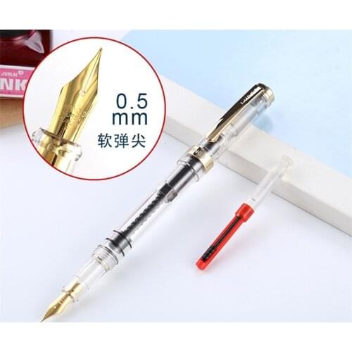 Luxury wingsung 698 pistons type Resin Fountain Pen lead Office stationery 0.5 nib calligraphy ink Pens gift