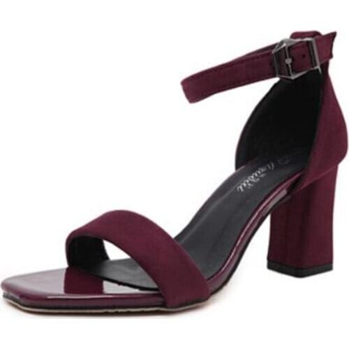 Word strap sandals women thick with 2021 in soft bottom with the new summer fashion fairy female high-heeled shoes
