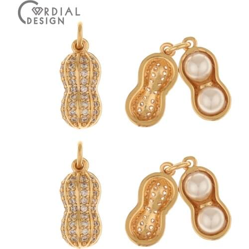 Cordial Design 30Pcs 7*18MM Earrings Accessories/Hand Made/CZ Charms/Imitation Pearl/DIY Pendants/Jewelry Findings & Components