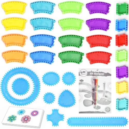 Spirograph Drawing Toy Set Interlocking Gears Wheels Painting Drawing Accessories Creative Educational Toy Children Gift CT0360