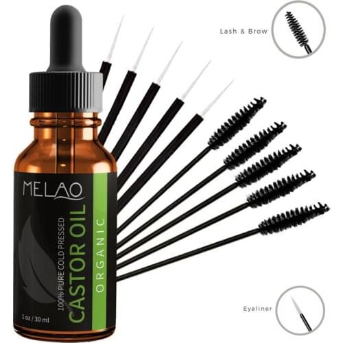 Eyelash Serum Lash Castor Oil Eyelashes Growth 100% Pure Cold Pressed Extraction Essential Oil Eye Lashes Eyes Makeup