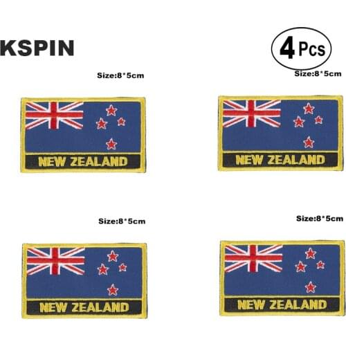New Zealand Rectangular Shape Flag Iron on Saw on Patches Embroidered Flag Patches National Flag Patches for Clothing
