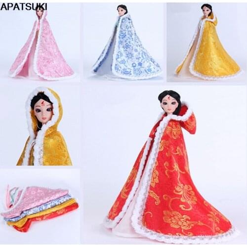 Chinese Traditional Clothing Cloak For Barbie Doll Clothes Overcoat Mantle Big Hide Cover Outfit For 1/6 BJD Dolls Accessory Toy