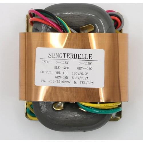 77W R-core Transformer Single 6.3V/7.2A Single 160V/0.2A Power Transformer For Tube Amplifier