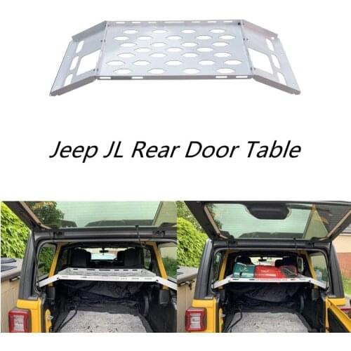 Tailgate Table Rear Door Table Storage Cargo Shelf Multi-Purpose For Jeep Wrangler JL 2018+（Only 4 Door