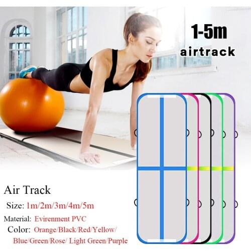 1/2/3/4/5M Air Track Inflatable Gymnastics Tumbling Air Track Mat with Electric Air Pump For Practice Gymnastics/Beach/Home Use