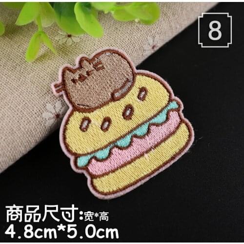 Embroidered Iron-on Patches Cloth Sewing DIY Kids Motif Applique Sticker Handmade Cartoon Decoration Hamburger