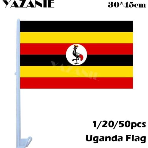 YAZANIE 30*45cm 1/20/50pcs Uganda Window Car Flags and Banners Euro Cup World National Custom Banner Country Decorative Flags