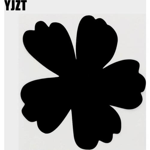 YJZT 11.5CM×12CM Beautiful Flower Graphical Vinyl Decal Car Sticker Black/Silver 18B-0123