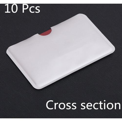 10pcs Silver Anti Scan RFID Sleeve Protector Credit ID Card Aluminum Foil Holder Anti-Scan Card Sleeve Hot Sale Cross section