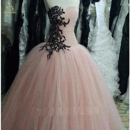 Bealegantom Pink Quinceanera Dresses 2019 Ball Gown Crystals Lace Up Vestido De Debutante Puffy Sweet 16 Party Dress QA1458