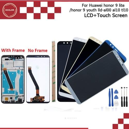 Ocolor For Huawei Honor 9 Lite Honor 9 Youth LLD-AL00 AL10 TL10 LCD Display and Touch Screen With Frame 5.65 Inch With Tools