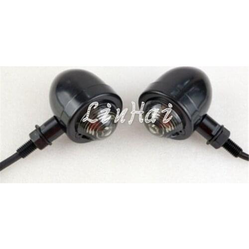 1Pair Motorcycle Black/Smoke Turn Signal Indicator Light Fit For Harley Sporster Softail Bobber