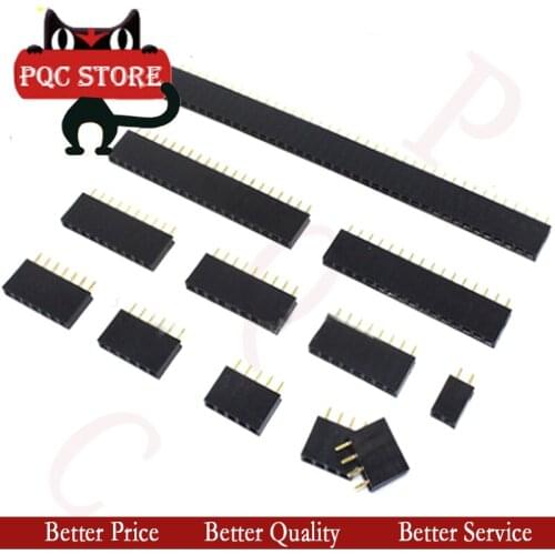 10PCS 2.54MM pitch single row female pin socket 2/3/4/5/6/7/8/9/10/11/12/13/14/40Pin PCB Connector Single Row Mother For arduino