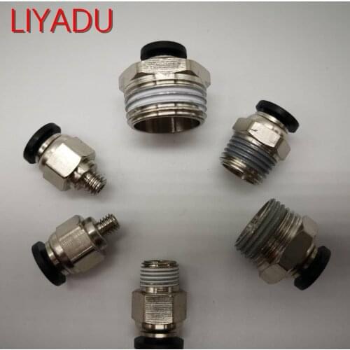 10PCS PC8 Male thread -1/8 1/4 01 02 to Tube push air tube Straight connection 8mm Pneumatic Fittings