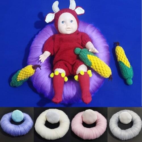 2 Pcs Newborn Photography Props Pillow Circle Round Mat Cushion Baby Assisst Posing Nest Cushion Infant Studio Photo Shooting