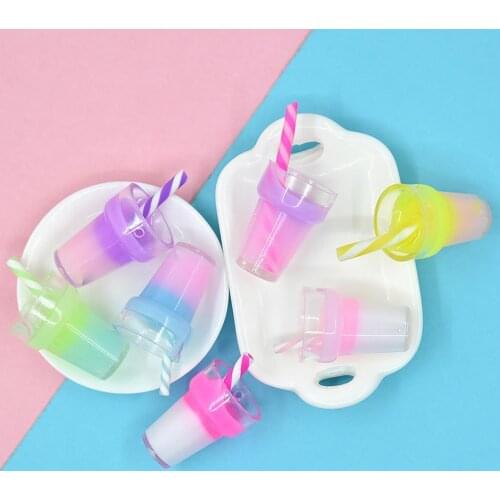 2Pcs Smooth Handicraft Toys Mini Resin Drink Cups Ornament Gifts Decor DIY Material Of Earring Pendant Accessories