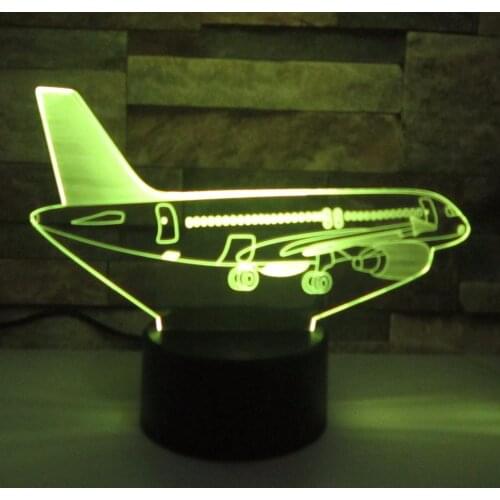 Air Plane 3d Night Light Led Illusion Jet 3d Lamp Led 7 Color Changing Usb Remote Touch Girl Bedroom Usb Led Kids Lamp