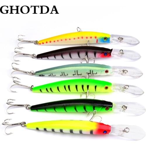 6PCS Minnow Fishing Lures 14.5cm 15.53g Wobbler #4 Treble Hook Artificial Lurebait