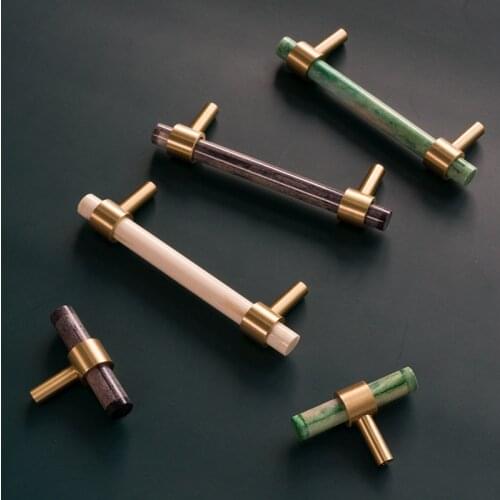 American Scandinavian retro old cow bone brass wardrobe cabinet drawer door handle single hole pure copper handle