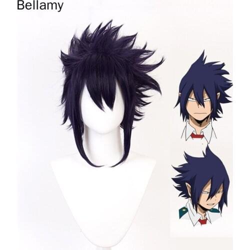 Anime My Hero Academia Sky ring cosplay hairwear Dark blue short hairCosplay Wig +Wig Cap