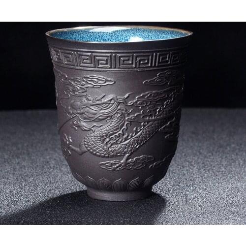 Dragon and Phoenix Tea Cup Handmade Kungfu Teacup Pu'er Tea Cup Drinkware Accessories Master Cup Teaware Accessories