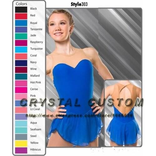 Custom Ice Figure Skating Dress For Kids Fashion New Brand Competition Figure Skating Dresses Crystal DR3645
