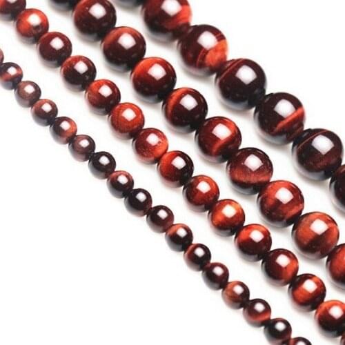 DIY jewelry 12MM red tigers eye loose beads natural crystal semi-finished products wholesale bracelet jewelry accessories