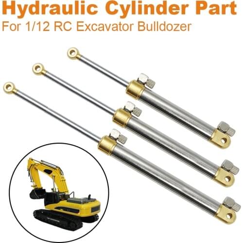 Hydraulic Cylinder Part 55MM/75MM/90MM Stroke travel For 1/12 RC Excavator Bulldozer Huina Car Parts