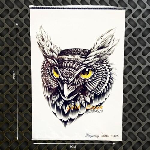 Fake Flash Waterproof Tranfer Temporary Tattoo Owl Style GHB655 Wall Sticker Christmas Gifts Men Temporary Tattoo Women Body Arm