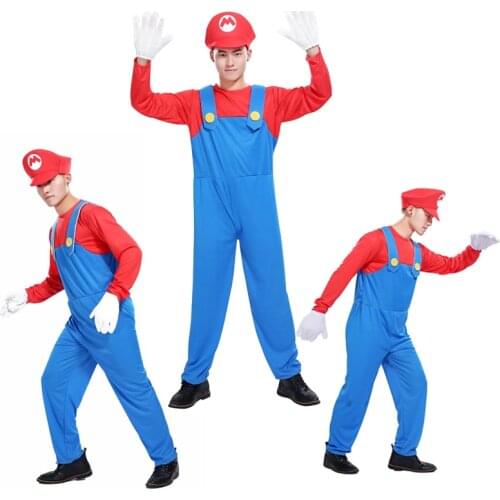 Halloween cosplay costumes male adult Super Mario Mario Louis clothing performance clothing Role Play Set