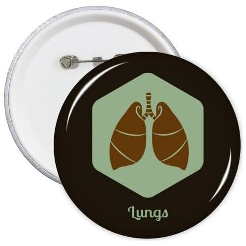 Body Organs Lung Organs Round Pins Badge Button Clothing Decoration 5pcs Gift