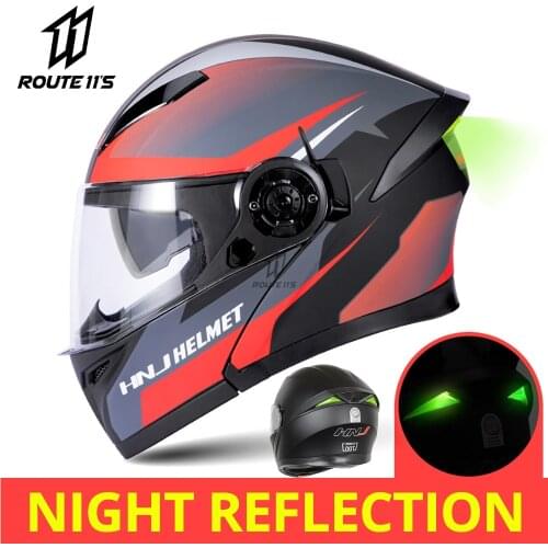 HNJ Motorcycle Helmet Motorbike Modular Dual Lens Helmet Motorcycle Motocross Crash Full Face Helmets Casco Moto Casque