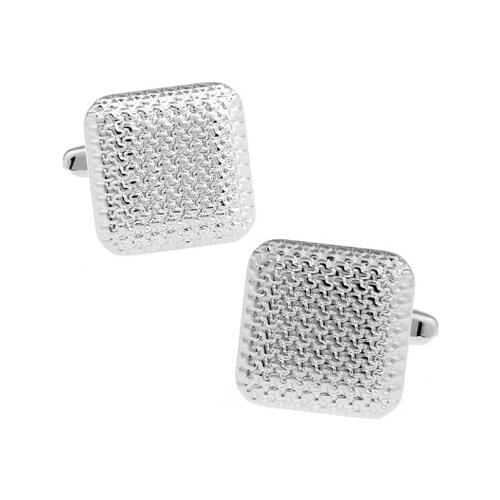 Men Jewellery Square Cufflinks Wholesale&retail Silver Color Copper Square Design Best Gift For Men