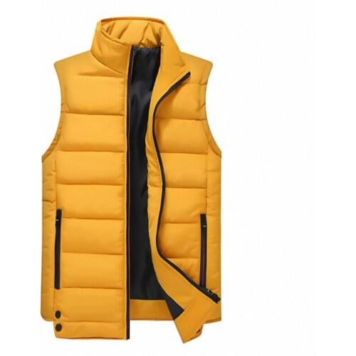 2020 Mens Sleeveless Vest Winter Fashion Male Vest Coats Men Stand Collar Thicken Waistcoats Clothing