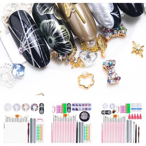 Nail Art Kit Creative Fashion Portable Nail Art Tool Nail Art Decoration Set Clean Pedicure File Kit Nail Decoration Jewelry