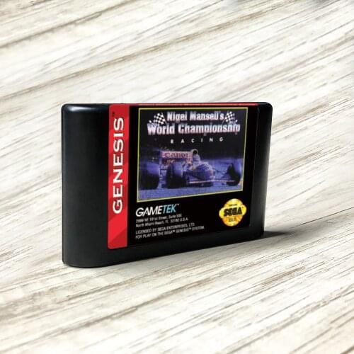 Nigel Mansells World Championship Racing - USA Label Flashkit MD Card for Sega Genesis Megadrive Video Game Console