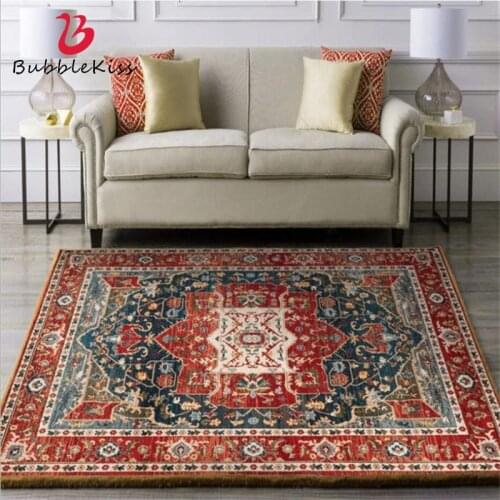 Bubble Kiss Persian Style Red Black Geometric Flower Pattern Carpet Home Customized Bedroom Decor Carpets Living Room Area Rugs