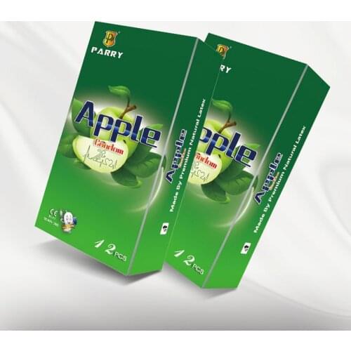 PARRY CONDOMS 24PCS Condom Super Lubricating Belt Apple Fruit Fragrance Skin-Friendly Condom Male Large Oil Volume