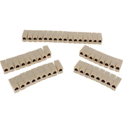 50x RJ12 Straight Telephone Phone Cable Adapter Connector Inline Coupler