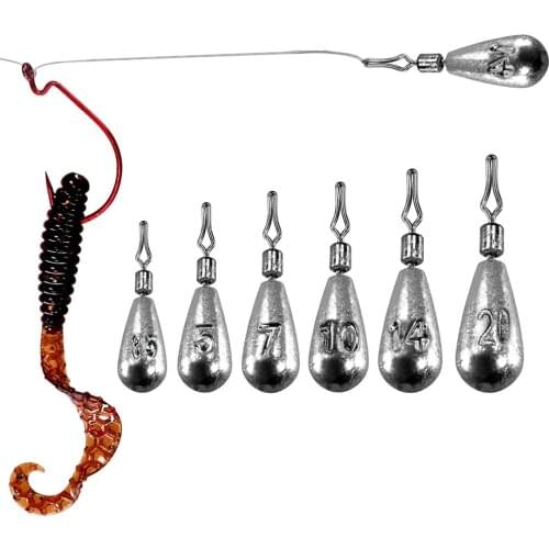 Fishing Sinkers 3.5g 5g 7g 10g 14g Tear Drop Shot Weights Fishing Accessories