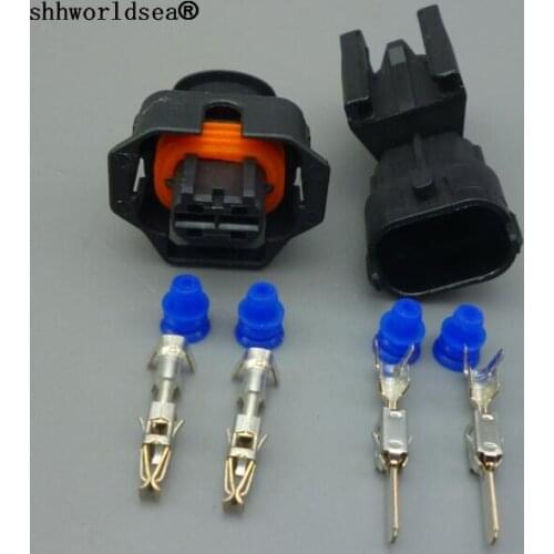 Shhworldsea 1set 2 Pin Way Female Diesel Common Rail Injector Plug Socket Electric connect plug