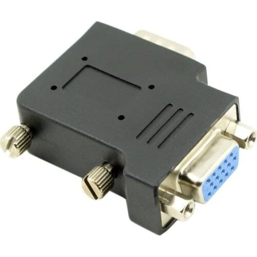 Vertical Flat Left Angled 90 Degree VGA SVGA Male to Female Extension Adapter BK