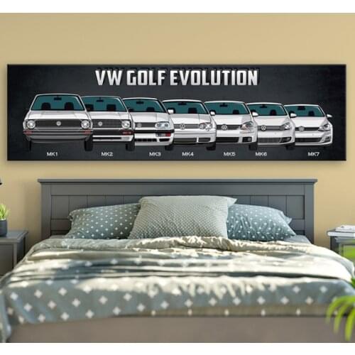 Vintage/Retro Hot VW Bus Sports Car Poster Classic Car Nostalgic Canvas Paintings Wall Art Home Decor HD Print 1 pieces Pictures