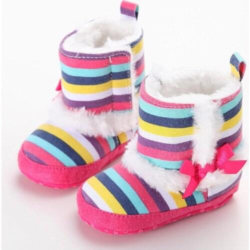 Foreign trade female baby explosion models striped warm baby toddler shoes