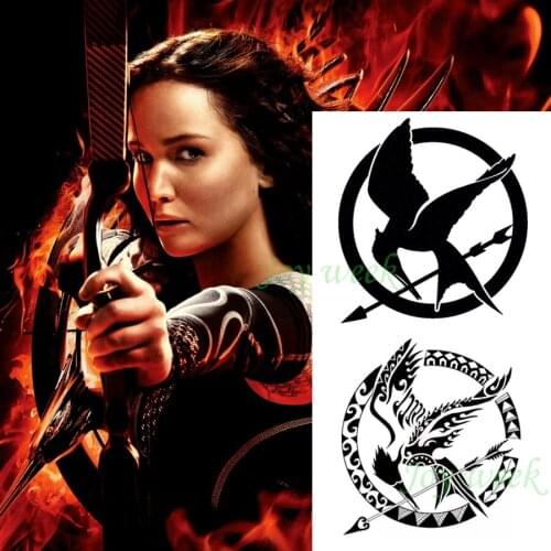Waterproof Temporary Tattoo sticker the hunger games tattoo fly bird tatto stickers flash tatoo fake tattoos for men women girl