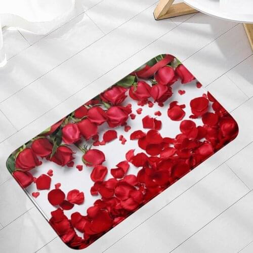 Absorbent Rugs Romantic Bedroom Bathroom Carpet Flowers Home Door Mat Soft Short Plush Rugs and Carpets for Home Living Room
