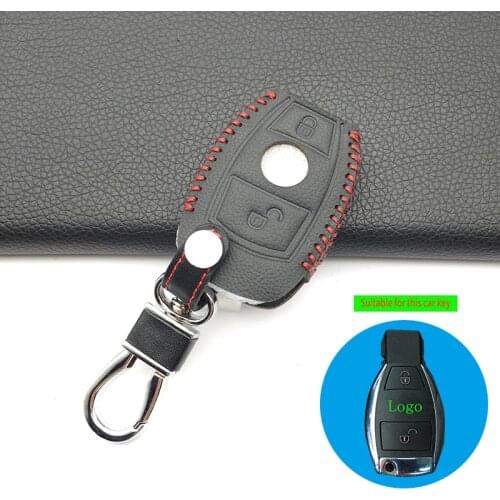 Top Quality Car 100% Genuine Leather Key Cover Set Fit Case For Mercedes Benz A180 A200 A260 A AMG Cla Class 2 Buttons Keychain