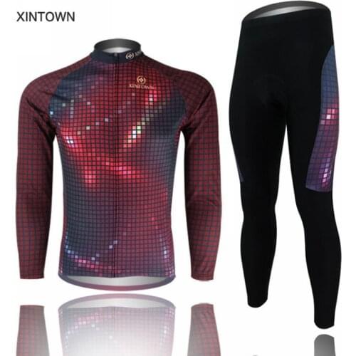XINTOWN Mens Team Ciclismo Cycling Jersey (BIB) Pants Sets Sports Wear Bicycle Long Sleeve Clothing